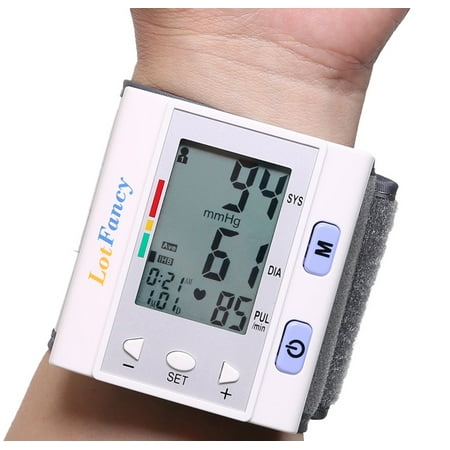 LotFancy Blood Pressure Monitor Wrist Cuff - Automatic Digital BP Machine with Irregular Heartbeat Detector - Portable for 4 User Home Use, FDA
