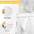 thumbnail image 6 of Blue Floral No Hook Shower Curtain Waterproof,Bathroom Curtains with Snap in Liners and See Through Top Window,Garden Petals Flower Botanical Tree Branch Hotel Style Bathtub Curtains Shower 60"Wx72"L, 6 of 8