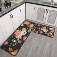 thumbnail image 2 of Pioneer Flower Floral Print Pattern Kitchen Rugs Sets Of 2,Anti Fatigue Kitchen Mat Rugs Non Slip Washable,Decorative Kitchen Floor Mats for Kitchen,Sink,Laundry,17"X30"+17"X47", 2 of 7