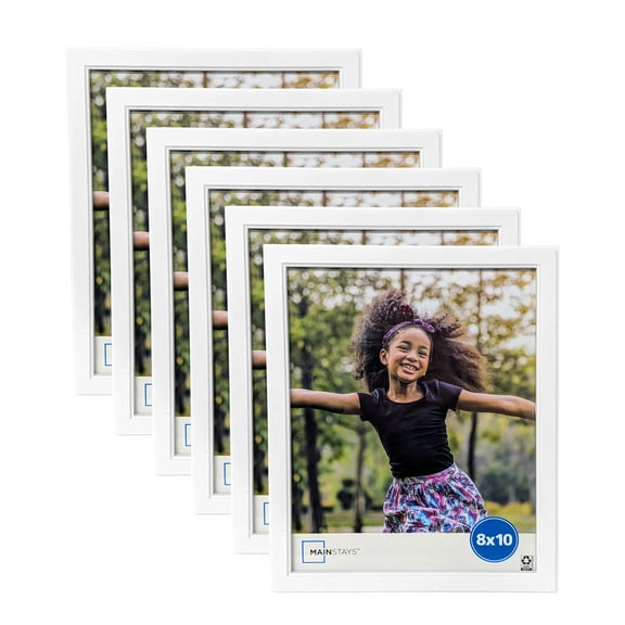 Mainstays 8" x 10" Step White Photo Frame - 6 PC Set