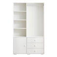 thumbnail image 5 of IVV Wardrobe Armoire Wooden Closet with 1 Door, 3 Drawers, 4 Open Storage Cubes and Hanging Rod for Bedroom, White (41"L x 14.6"W x 69"H), 5 of 9