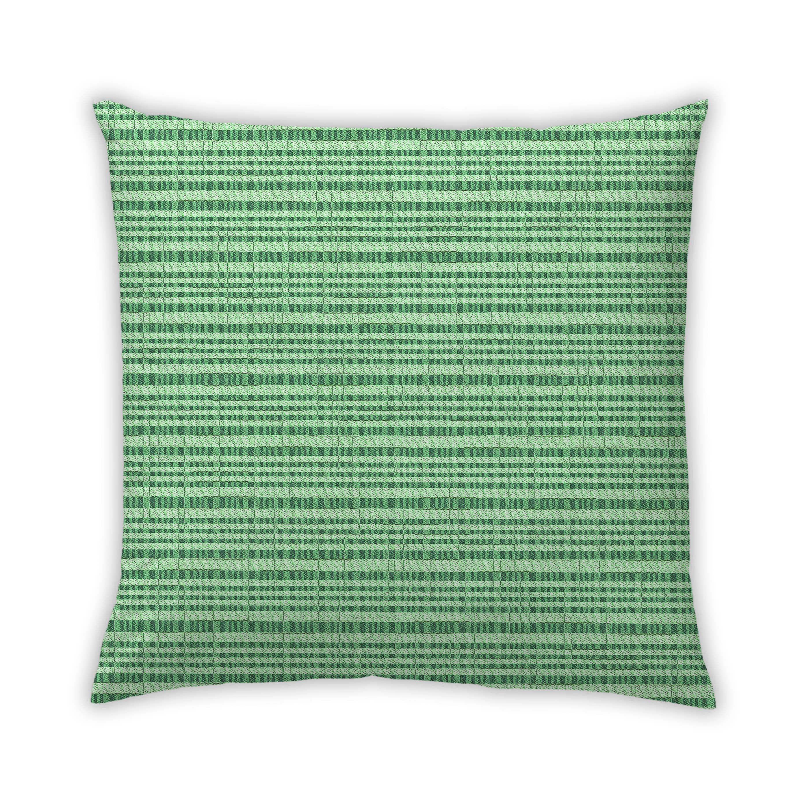 Green Wool and Cotton Square Throw Pillow, 18 x 18 Inch