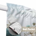 thumbnail image 4 of Teal Tulip Butterfly Swag Curtains for Kitchen/Bedroom/Living Room, Beige Turquoise Floral Blue Coastal Scalloped Curtains 63 Inch Long, Window Swag Topper Curtains Valances 2 Panels Set 36"x63", 4 of 8