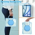 thumbnail image 6 of for iPad Air 13" 2025/2024 Case with Stand & Portable Handle, Protective Clear Shockproof Dropproof Rugged Shoulder Strap Kids Friendly Cover for iPad Pro 12.9" 2022/2021/2020/2018, Lightblue, 6 of 16