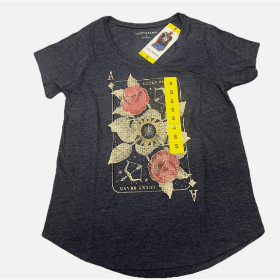 LUCKY BRAND Butterfly Graphic Tee Mood Indigo Small