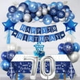 thumbnail image 5 of Blue and Silver 70th Birthday Decoration for Men Women, Navy Blue Silver 70th Balloon Birthday Party Decorations, 70th Happy Birthday Banner, Number 70 Balloons for 70th Birthday Party Decorations, 5 of 7