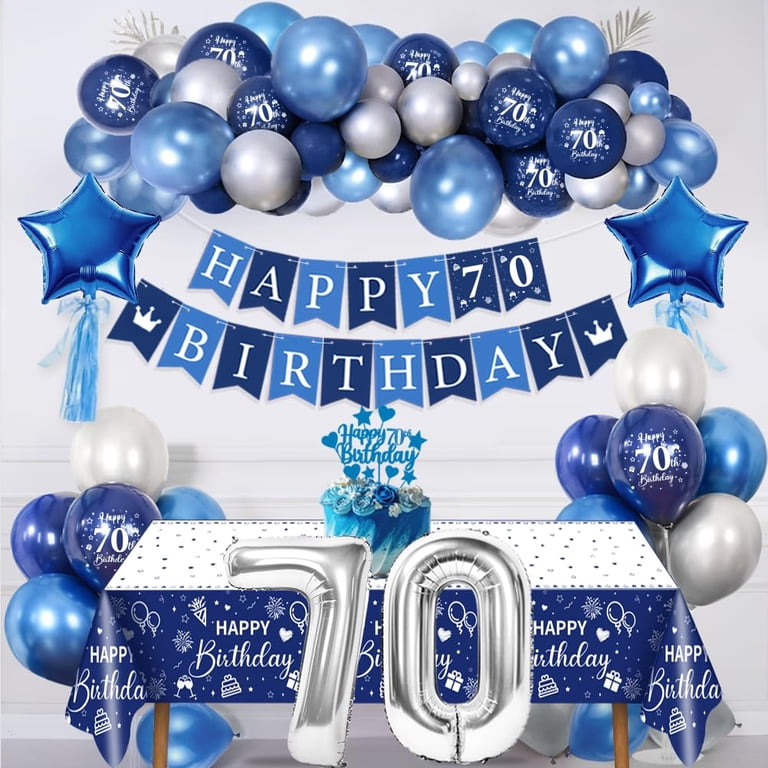 Silver 2 Balloon 70th Birthday Balloon Decor Kit - Silver Number 70 ...