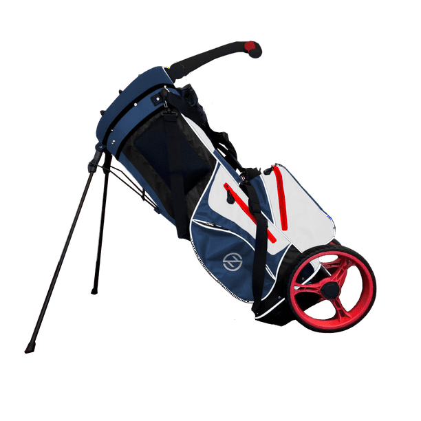 Zero Friction Wheel Pro Push Cart & Stand Bag, Navy