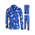 thumbnail image 2 of Arvbitana Men's Christmas 3Pcs Clothes Tree Print Long Sleeve Lapel Blazer Jacket + Sleeveless Buttons Waistcoat + Long Suit Pants for Tuxedo Sets, 2 of 9