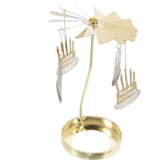 OUNONA Elegant Golden Rotary Tealight Candle Holder for Stylish Home Decor and Ambient Lighting Display