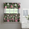 thumbnail image 2 of Pioneer Kitchen Curtains and Valance Set 24 Inch Tier Vintage Floral Rose Curtains Small Drapes for Cafe Living Room Bathroom Farmhouse 3 Pieces Set Rod Pocket, 2 of 6