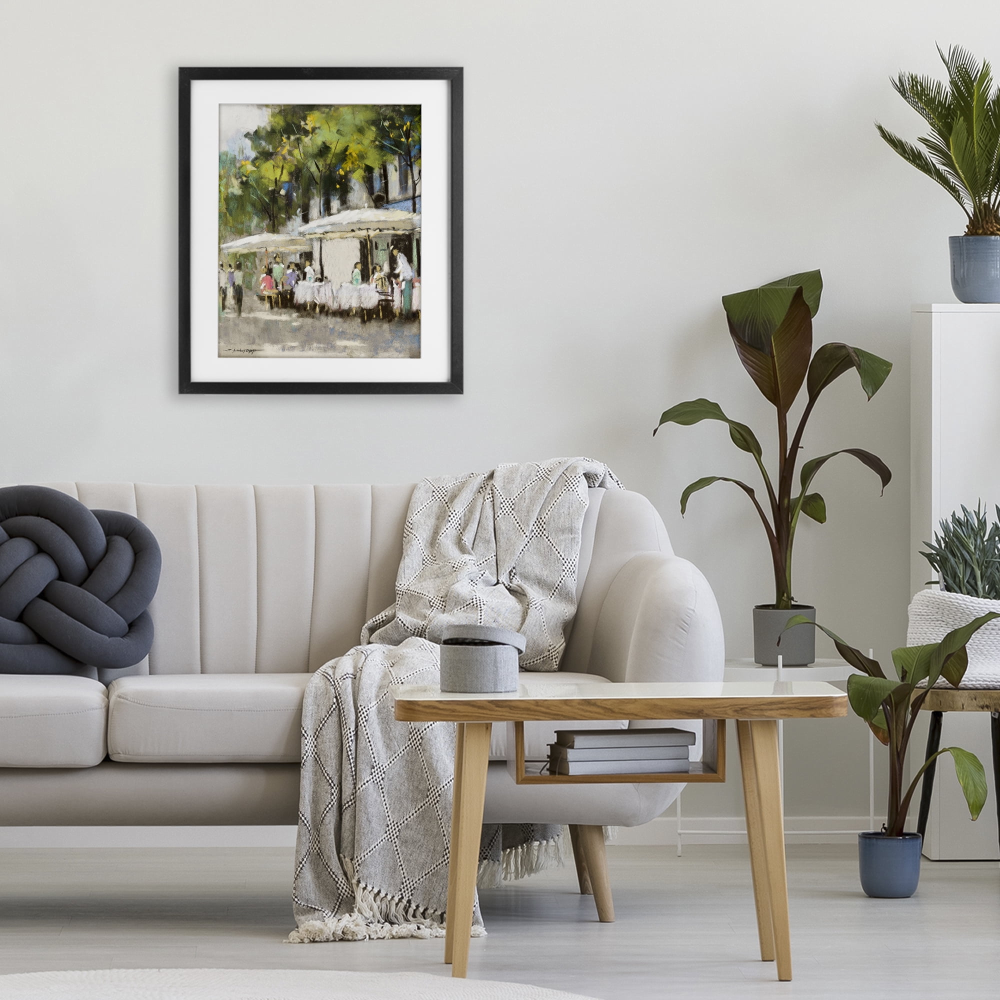 Stupell Industries Sunny Street Cafe Dining Black Framed Print Under Glass, design by Anthony Orme