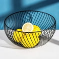 thumbnail image 2 of Zhuge Metal Wire Countertop Fruit Bowl Basket Holder for Kitchen | Black Modern Home Storage Decor Stand - 11 Inch (Round C，Black), 2 of 4