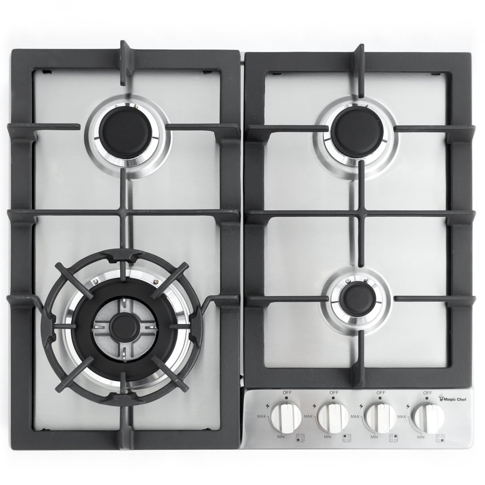Magic Chef MCSCTG24S 24" Stainless Steel Gas Cooktop With 4 Burners