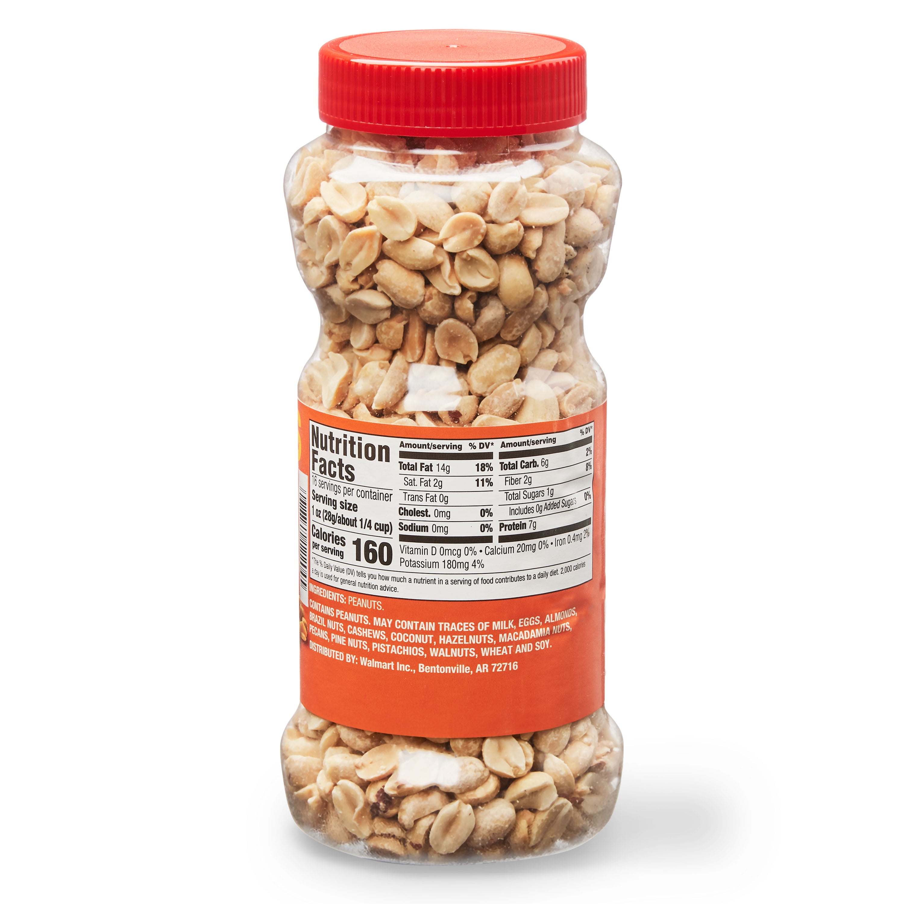 Great Value Dry Roasted And Unsalted Peanuts 16 Oz Jar Walmart Com Walmart Com