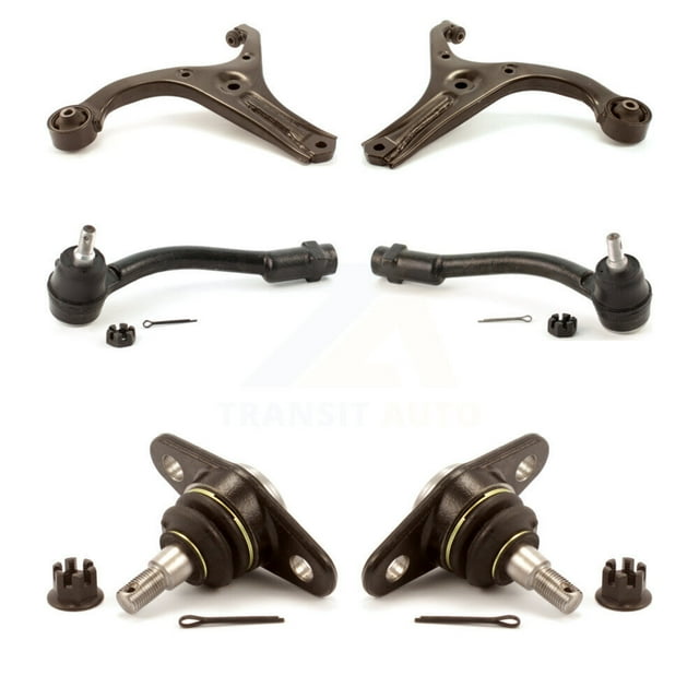 TOR Front Suspension Control Arm with Tie Rod End and Ball Joint Kit (6Pc) for Car 2006-2011 Kia Rio Rio5 - Left Right Side (Driver Passenger) KTR-103994