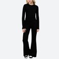 thumbnail image 2 of SROBPTY Toddler Outfits Sets, 2 Pieces Sets for Kids, Kids Girls Fashion Solid Long Sleeve Top and Long Pants Casual 2 Piece Set Black,12-13 Years, 2 of 5