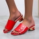 thumbnail image 1 of Zapatos de mujer de tacón medio, sandalias de mujer de tacón grueso a la moda y versátiles, ropa exterior, sandalias y zapatillas de boca de pez Wmkox8yii  hj789, 1 of 5