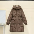 thumbnail image 2 of Rutainlusire Womens Casual Fashion Warm Puffer Jackets Fall Winter Women's Casual Winter Mid-length Slim Horn Button Long-sleeved Waisted Jacket, 2 of 5