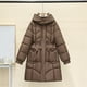 thumbnail image 1 of Parkas de manga larga para mujer, informales, de invierno, de longitud media, ajustadas, con botones de cuerno, chaqueta de manga larga y cintura alta, parte superior de poliéster para mujer, 1 of 9