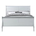 thumbnail image 2 of Sleigh Design Twin Size Bed with Rectangular Thin Legs, Silver, 2 of 10