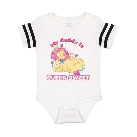 

Inktastic My Daddy Is Super Sweet Cotton Candy Lions Gift Baby Boy or Baby Girl Bodysuit
