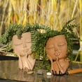 thumbnail image 3 of Face Head Planter Succulent Plant Flower Pot Resin Container With Drain Holes Flowerpot Figure Garden Decor Tabletop Ornament, 3 of 11
