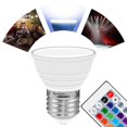 thumbnail image 3 of Bombilla LED RGB, Bombilla que cambia color, Base de tornillo regulable E27, Bombilla de lámpara de inundación de lámpara de humor - 15 opciones de color - - Lente Crema Lente Colco Bombilla de luz RGB, 3 of 8