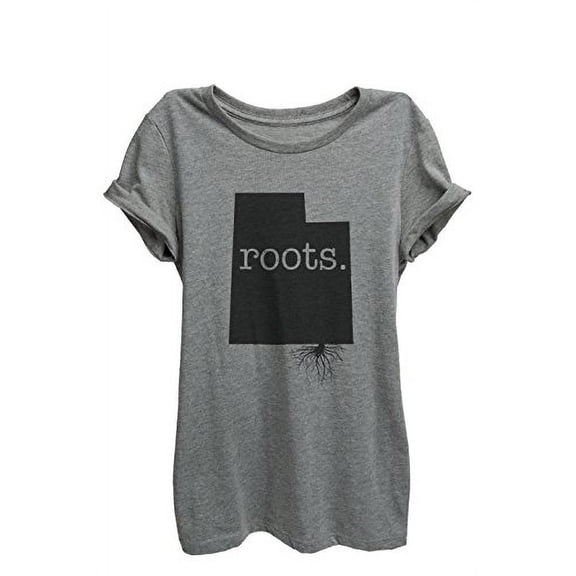 Home Roots State Utah Womens Relaxed T-Shirt Tee Heather Grey - 2XL