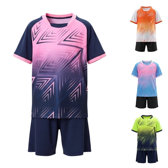 Vornjynx Kids Boys Outfit Sets 2 Piece Quick Dry Round Neck Tee and Shorts Summer Soft Sports Activewear Navy Size 5