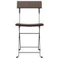 thumbnail image 2 of vidaXL Folding Bistro Chairs 2 pcs Brown Poly Rattan and Steel, 2 of 5