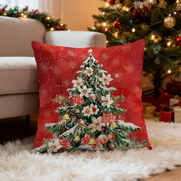 1 PC Christmas Pillow Cover 17.72x17.72 inch Christmas Decoration Cushion Cover, Xmas Pillow Cover, Pillowcase Throw Pillow Cover for Sofa Couch Home Decor