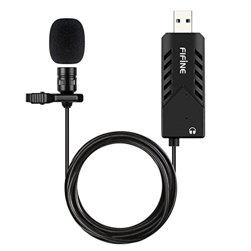 Micrófono de solapa USB Lavalier FIFINE Clip-on Cardioid Condensador
