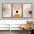 thumbnail image 5 of IDEA4WALL Framed Canvas Print Wall Art Set Mid-Century Geometric Solar Sun Space Planets Abstract Shapes Minimalism Boho Decorative for Living Room, Bedroom, Office - 24"x36"x3 Natural, 5 of 5