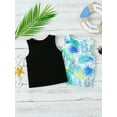 thumbnail image 4 of Kucnuzki Newborn Baby Boys Tank Tops Lette Print Tops + Leaf Print Tops 2pcs Summer Black 6-9 Months, 4 of 10