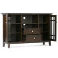 thumbnail image 5 of Bedford 53 inch Wide Solid Wood Tall TV Stand in Tobacco Brown For TVs up to 60 inches, 5 of 7