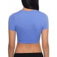thumbnail image 3 of No Boundaries Juniors' Front Knot Crop Solid Swim Tee, 3 of 3