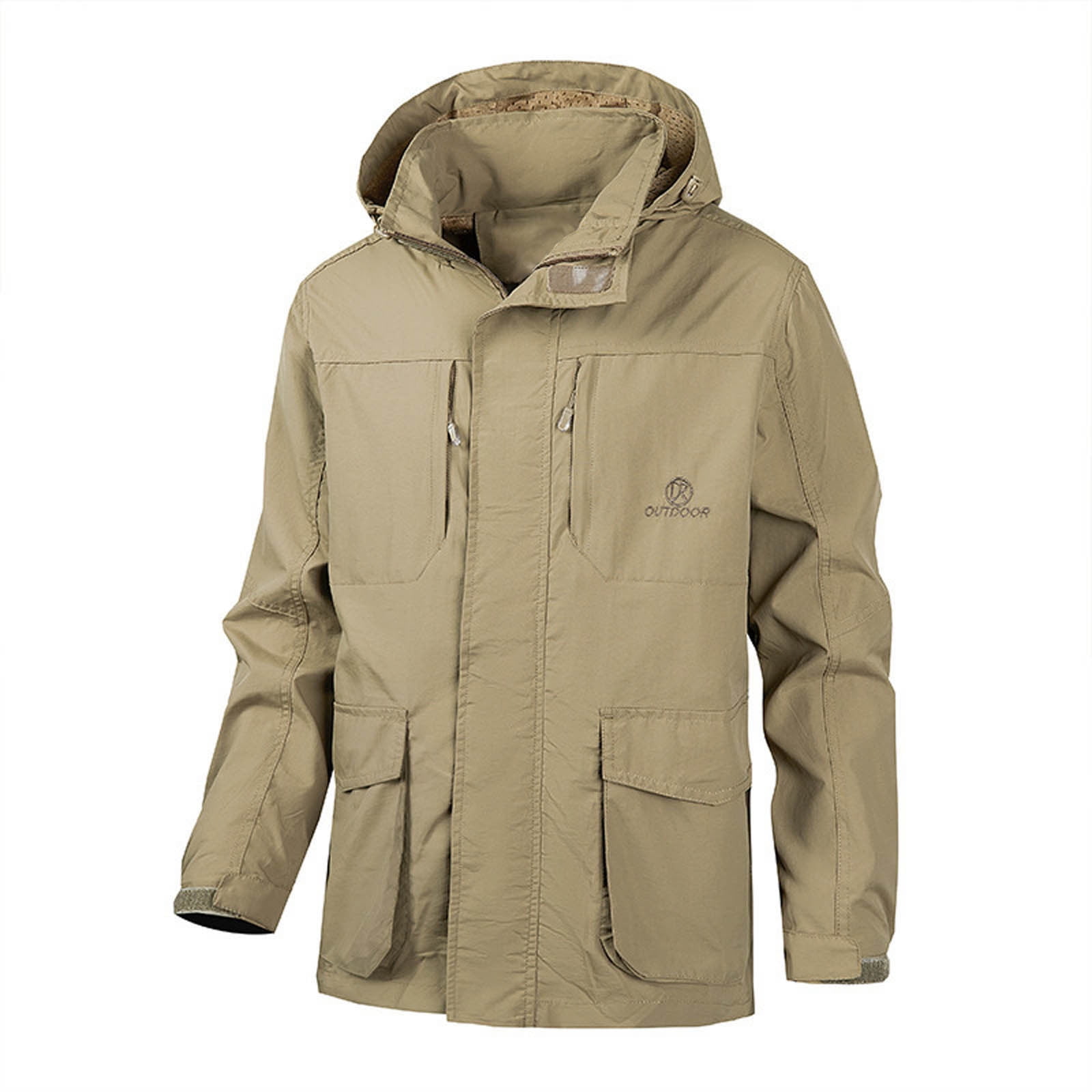 SMihono Deals Men's Suit Hooded Coat Youth Outdoor Sports Wear Long Men's  Windbreaker Middle-aged Business Casual Jacket Fleece Lightweight Warm  Padded Wool Coat Khaki 14 