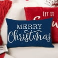 thumbnail image 2 of Blue Christmas Lumbar Pillow Cover 12x20 Inches for Christmas Decorations Merry Christmas Throw Pillow Covers Winter Holiday Cushion Case Decoration for Sofa Couch, 2 of 6