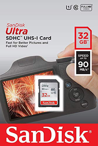 SanDisk 32GB SDHC SD Ultra Memory Card Works with Canon Powershot SX530 HS,  G7 X Mark II, G9 X Mark II Camera UHS-I (SDSDUNR-032G-GN6IN) Bundle with 