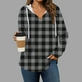 thumbnail image 2 of Ashirexll Hoodies for Women, Oversized Hoodies for Women, Fashion Ladies Plaid Hooded Sweatshirts Long Sleeve Hoodies for Fall, 2 of 5