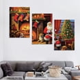 thumbnail image 4 of ONETECH  Christmas Canvas Wall Art for Holiday Decor - Santa Claus Delivering Gifts Pictures Print On Canvas HD Giclee Artwork Ready to Hang 12''x16''X3 Panels, 4 of 4