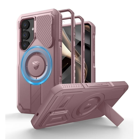 Funda Dexnor para Samsung Galaxy S25 con funda de cámara, color rosa peonía