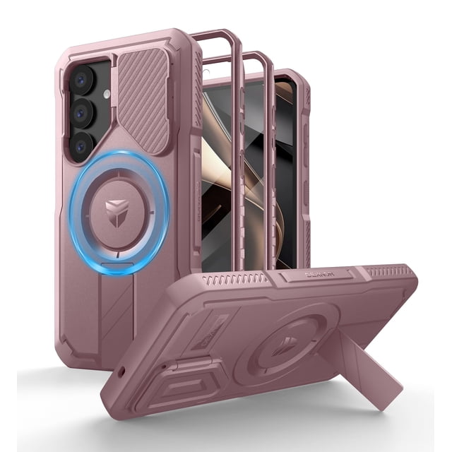 Funda Dexnor para Samsung Galaxy S25 con funda de cámara, color rosa peonía