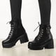 thumbnail image 2 of Botines De Combate Con Plataforma Tacón Grueso Cremallera Para Mujer Negro 41, 2 of 6