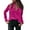 064_Hot Pink, variant on Fall Velvet Long Sleeve Dress Shirts for Women Pink Leisure Work Women's Winter Fashion Button Pocket Casual Shirt Top M