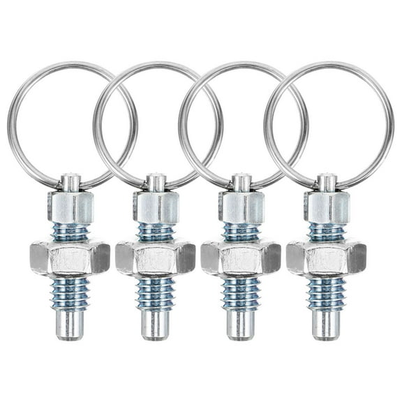 unbranded 4pcs Spring Plunger Indexing Pin Spring Loaded Plunger Knob Plunger Press with Pull Ring for Cabinet Industrial Equipment Appliance