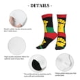 thumbnail image 5 of Women's Men's Black Power African Flag Colorful Novelty Pattern Crew Athletic Socks, 5 of 7