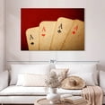 thumbnail image 2 of Elephant Stock Vintage Aces Poker Wall Art - Horizontal Canvas Wall Art - Living Room Wall Decor - Hobbies And Lifestyle Canvas - Black And Red Decor - 48" x 32", 2 of 8