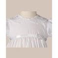thumbnail image 2 of Baby Girls White Poly Cotton Lace Collar Hem Hat Christening Gown 0-3M, 2 of 3